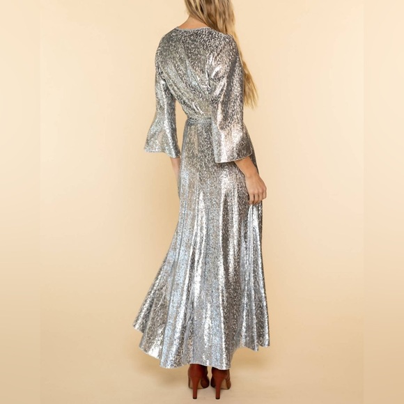 Forte Forte Wrap Dress -Metallic Velvet Animal Print. Worn 1x. Perfect condition - Picture 2 of 3